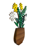Bouquet of Flowers with Vase - White & Yellow Flowers