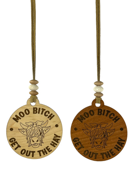 Car Charm / Diffuser Set - Moo Bitch NO COLOR BOW (10 Scents Available)