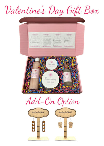 Valentine's Day Body Product Gift Set (Choice of Scent and Earring Option)