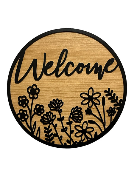 Wildflower Welcome Round Sign