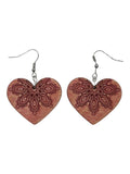 Heart Earrings - Red Grunge