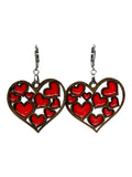 Heart Earrings - Red Epoxy