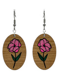 Pink Flower Earrings