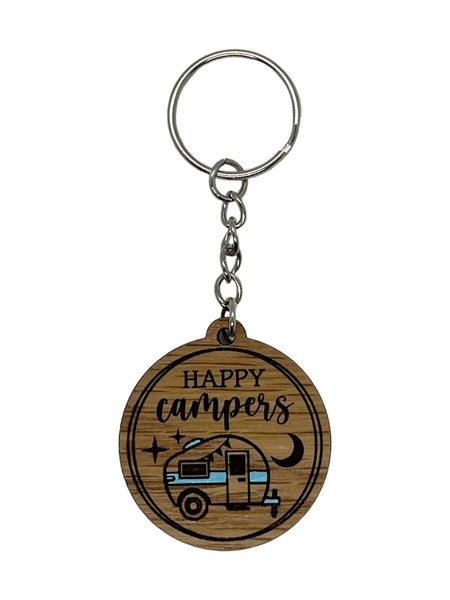 Happy Campers Keychain - Blue