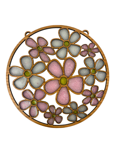 Flower Suncatcher - Pink and White