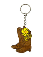 Boots & Flowers Keychain