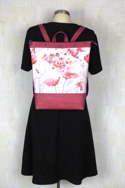 Large Backpack - Red Poppies