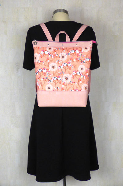 Large Backpack - Peach Floral