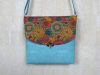 Cork Purse - Turquoise and Floral