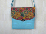 Cork Purse - Turquoise and Floral