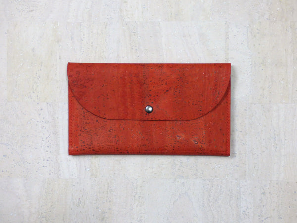 Cork Wallet - Tomato Red