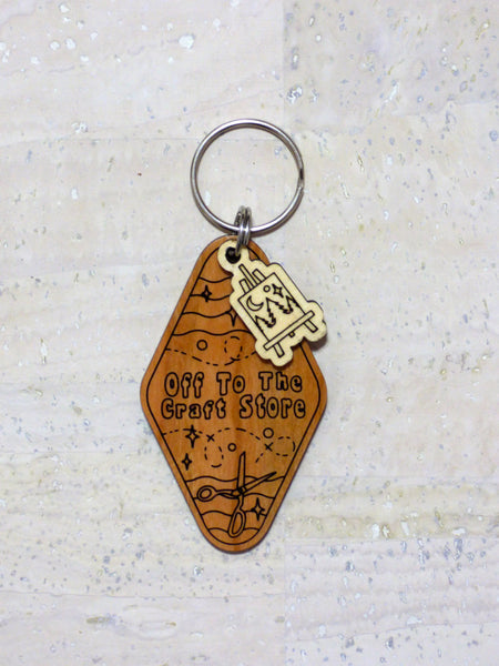 Keychain - Off to the Craft Store - Choose Color & Charm