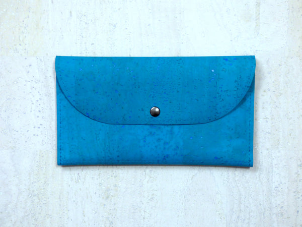 Cork Wallet - Bahama Blue