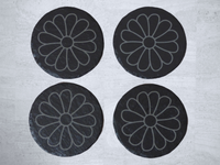 Slate Coasters (4" Round) - Flowers