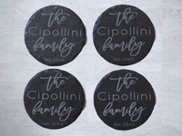 Slate Coasters (4" Round) - Family - PERSONALIZED