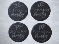 Slate Coasters (4" Round) - Family - PERSONALIZED
