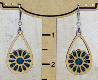 Flower Earrings - Peacock Blue